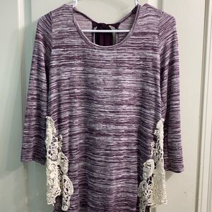 Heathered purple business casual top